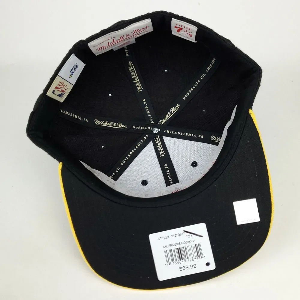 New Orleans Jazz Mitchell &‎ Ness Fitted 7 3/8 Flatbill Hat Cap 3D Logo NWT